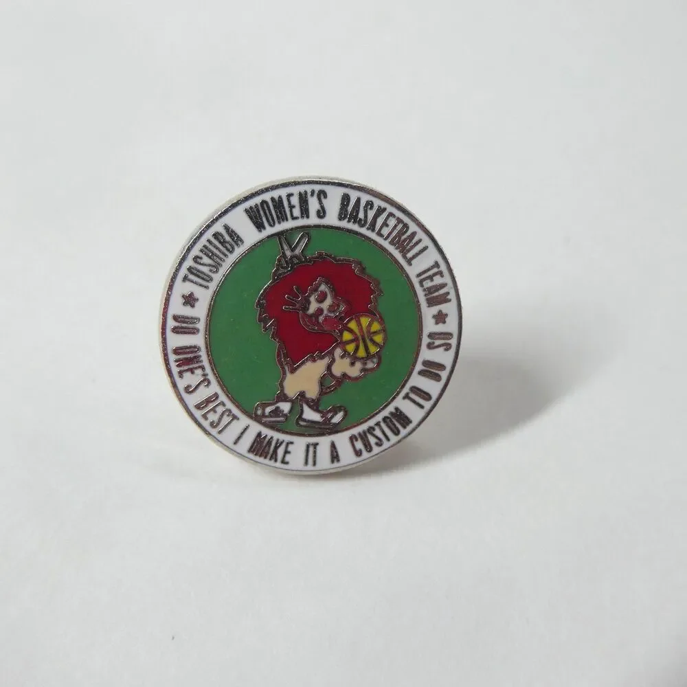 Toshiba Women's Basketball Team Lapel Pin Enamel Japan Vintage